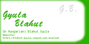 gyula blahut business card